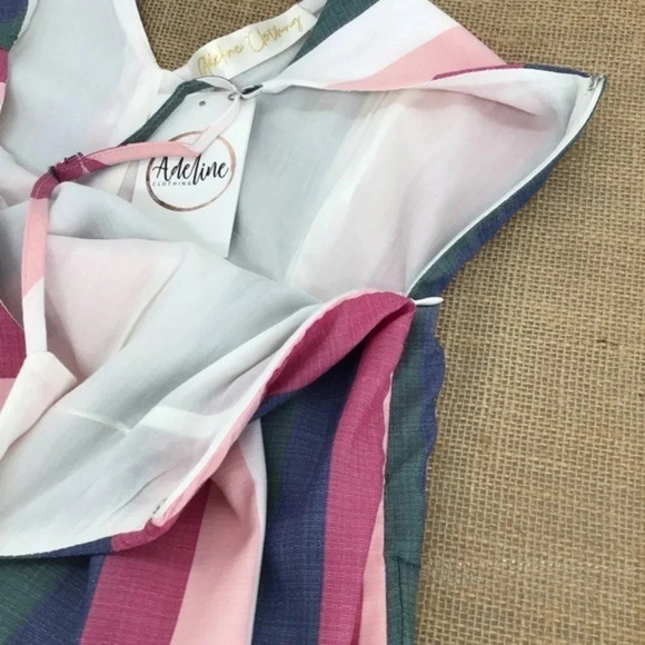 Adeline Clothing Pastel Persuasion Striped Dress NWT - Picture 8 of 11